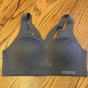 Victoria Secret Sport Angel Max Bra 34C Back Closure Laser Cut Grey